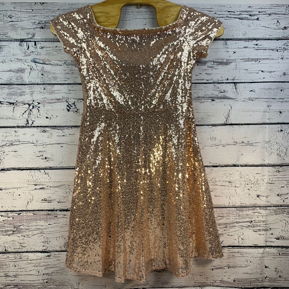 Grace Karin Sequin Mini Dress - Gold